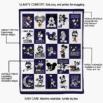 uconn huskies mickey minnie blue white blanket best selling