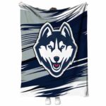 uconn huskies paint streaks blue white blanket best selling