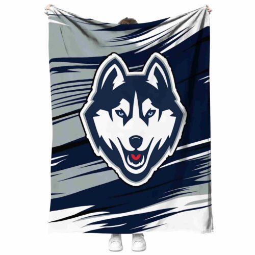 uconn huskies paint streaks blue white blanket best selling