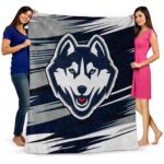 uconn huskies paint streaks blue white blanket best selling