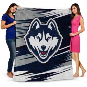 uconn huskies paint streaks blue white blanket fashion forward