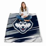 uconn huskies paint streaks blue white blanket best selling