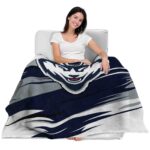 uconn huskies paint streaks blue white blanket best selling