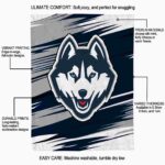 uconn huskies paint streaks blue white blanket best selling