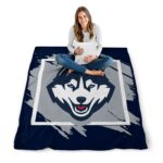 uconn huskies splatter effect blue blanket best selling