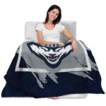 uconn huskies splatter effect blue blanket best selling