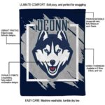 uconn huskies splatter effect blue blanket best selling