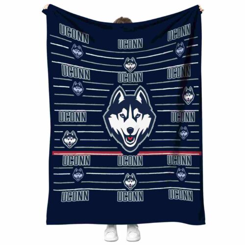 uconn huskies striped pattern blue blanket best selling