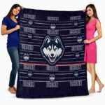 uconn huskies striped pattern blue blanket best selling