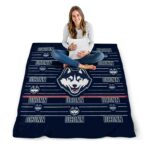 uconn huskies striped pattern blue blanket best selling