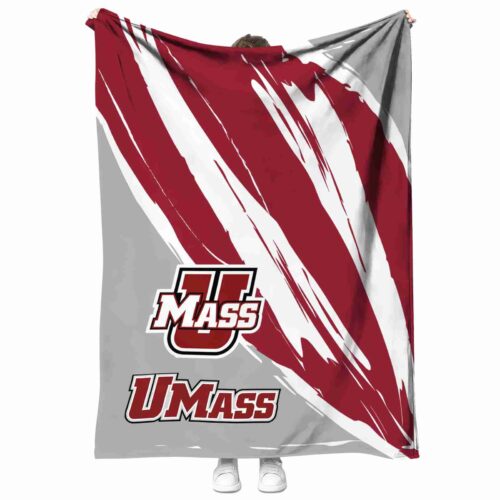 umass minutemen brushstrokes red white blanket best selling