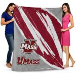 umass minutemen brushstrokes red white blanket best selling