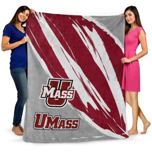 umass minutemen brushstrokes red white blanket fashion forward