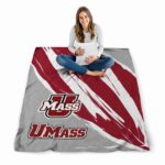 umass minutemen brushstrokes red white blanket best selling
