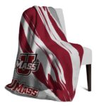 umass minutemen brushstrokes red white blanket best selling