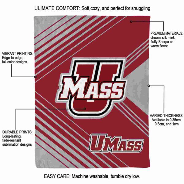 umass minutemen diagonal stripes red blanket new arrival