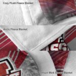 umass minutemen diagonal stripes red blanket premium grade