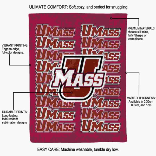 umass minutemen fan pride red blanket new arrival
