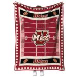 umass minutemen football field red blanket best selling
