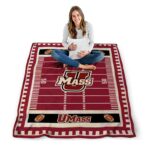 umass minutemen football field red blanket best selling