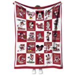 umass minutemen mickey minnie red white blanket best selling