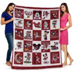 umass minutemen mickey minnie red white blanket best selling
