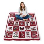 umass minutemen mickey minnie red white blanket best selling