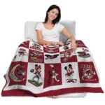umass minutemen mickey minnie red white blanket best selling
