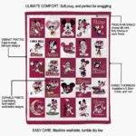 umass minutemen mickey minnie red white blanket best selling