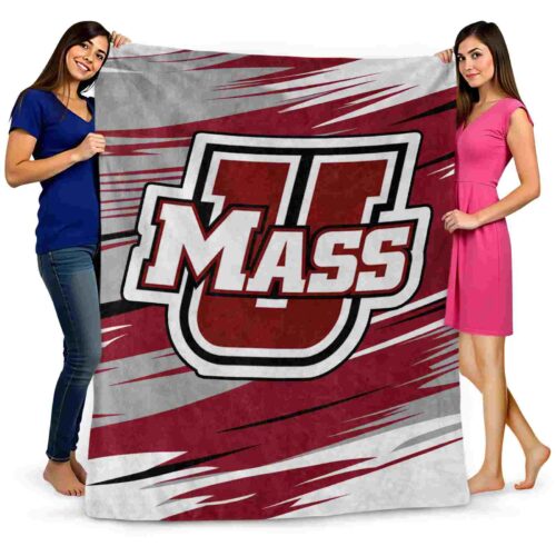 umass minutemen paint streaks red white blanket fashion forward