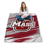 umass minutemen paint streaks red white blanket high quality