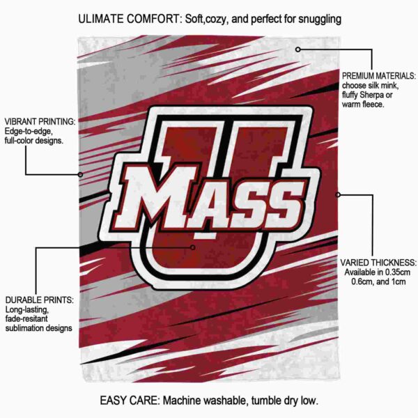 umass minutemen paint streaks red white blanket new arrival