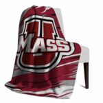 umass minutemen paint streaks red white blanket top rated