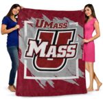 umass minutemen splatter effect red blanket best selling
