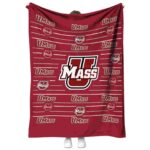 umass minutemen striped pattern red blanket best selling