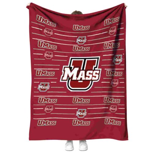 umass minutemen striped pattern red blanket best selling