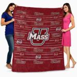 umass minutemen striped pattern red blanket best selling