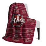 umass minutemen striped pattern red blanket best selling