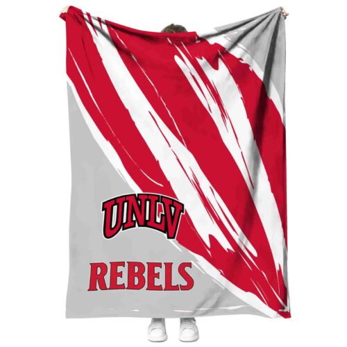 unlv rebels brushstrokes red white blanket best selling