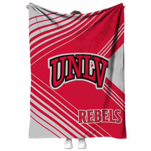unlv rebels diagonal stripes red blanket best selling