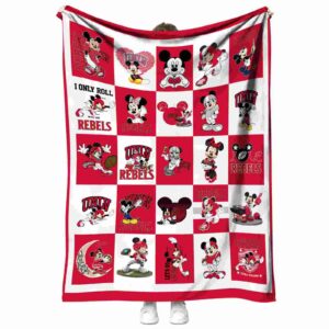 unlv rebels mickey minnie red white blanket best selling