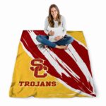 usc trojans brushstrokes red white blanket best selling