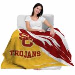 usc trojans brushstrokes red white blanket best selling