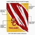usc trojans brushstrokes red white blanket best selling