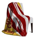 usc trojans brushstrokes red white blanket best selling