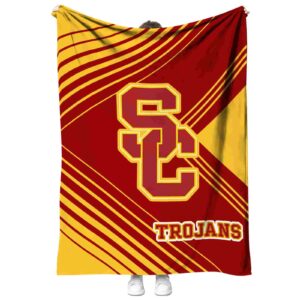 usc trojans diagonal stripes red blanket best selling