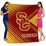 usc trojans diagonal stripes red blanket fashion forward
