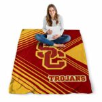 usc trojans diagonal stripes red blanket high quality