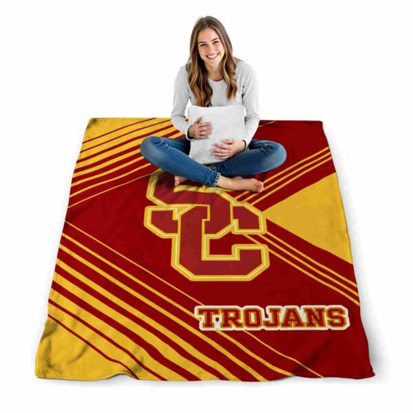 usc trojans diagonal stripes red blanket high quality