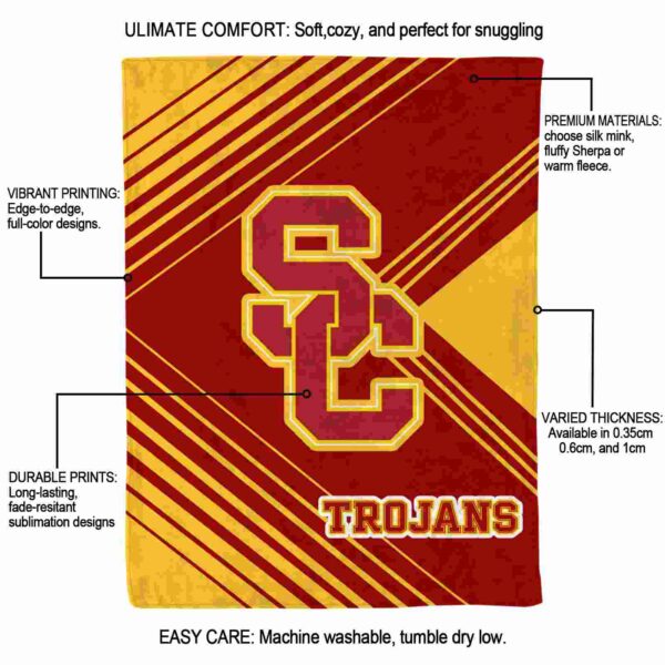 usc trojans diagonal stripes red blanket new arrival